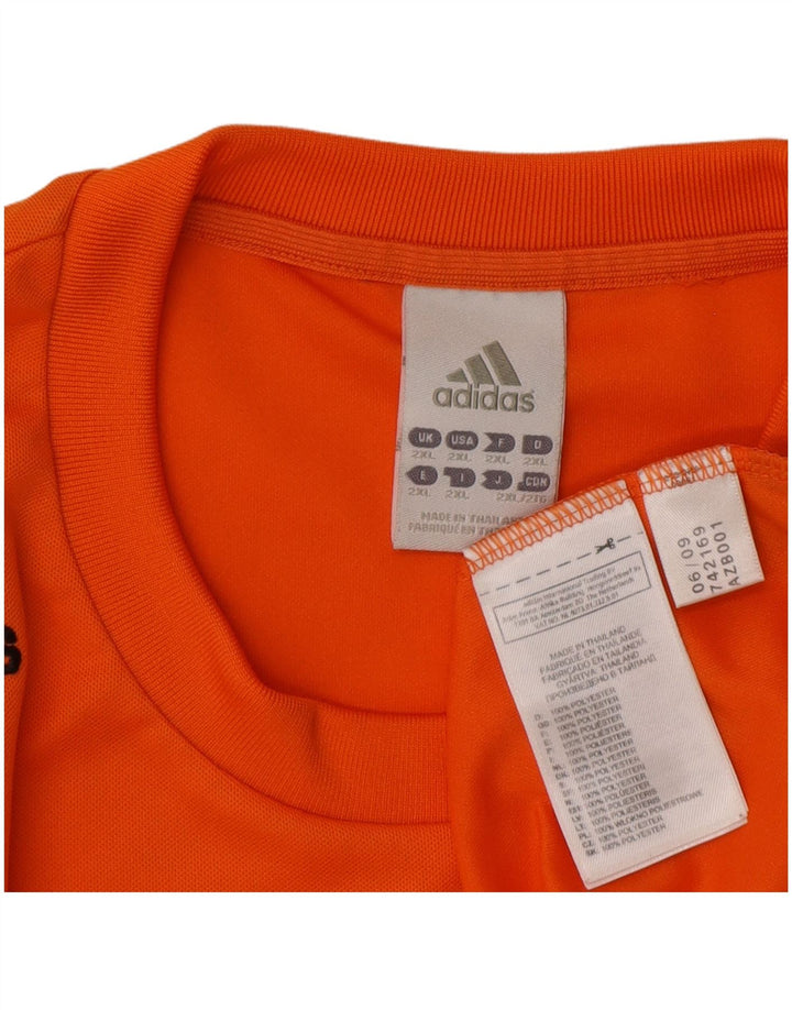 Adidas Mens Climalite T-Shirt Top 2XL Orange Polyester
