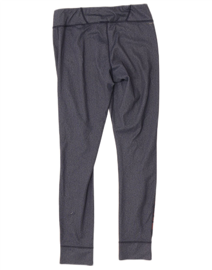 Reebok Womens Graphic Leggings UK 8/10 Small Navy Blue