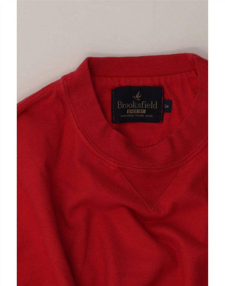 Brooksfield Mens Sweatshirt Jumper Large Red
