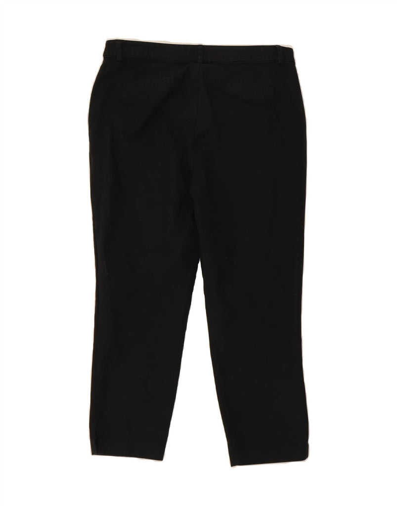 MINT VELVET Womens Slim Cropped Trousers UK 14 Large W34 L24 Black Cotton Vintage MINT VELVET and Second-Hand MINT VELVET from Messina Hembry 