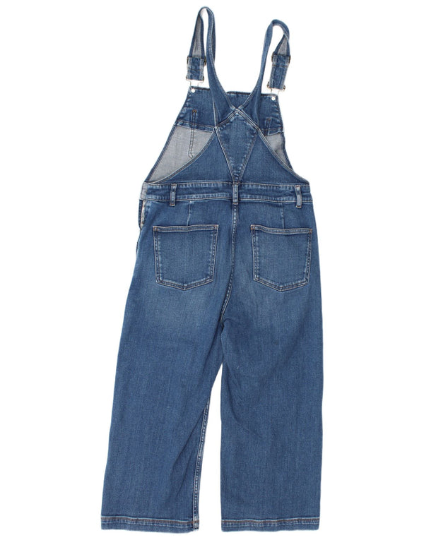 Fat Face Womens Dungarees Capri Jeans UK 12 Medium W32 L21 Blue Cotton