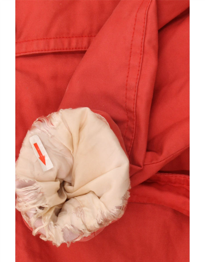 Coach Womens Short Trench Coat UK 18 XL Red Cotton
