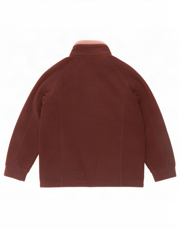 Marks & Spencer Womens Fleece Jacket UK 10 Small Brown Colourblock