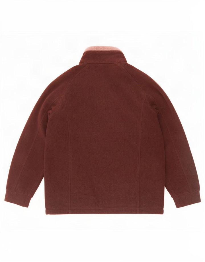 Marks & Spencer Womens Fleece Jacket UK 10 Small Brown Colourblock