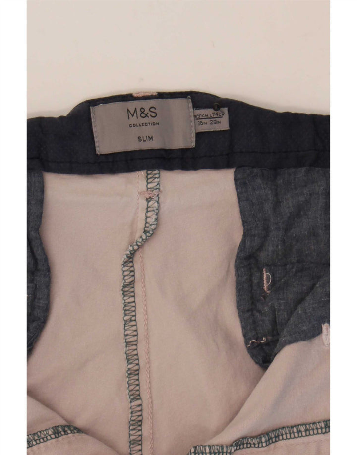 Marks & Spencer Womens Slim Chino Trousers W36 L29 Grey Cotton