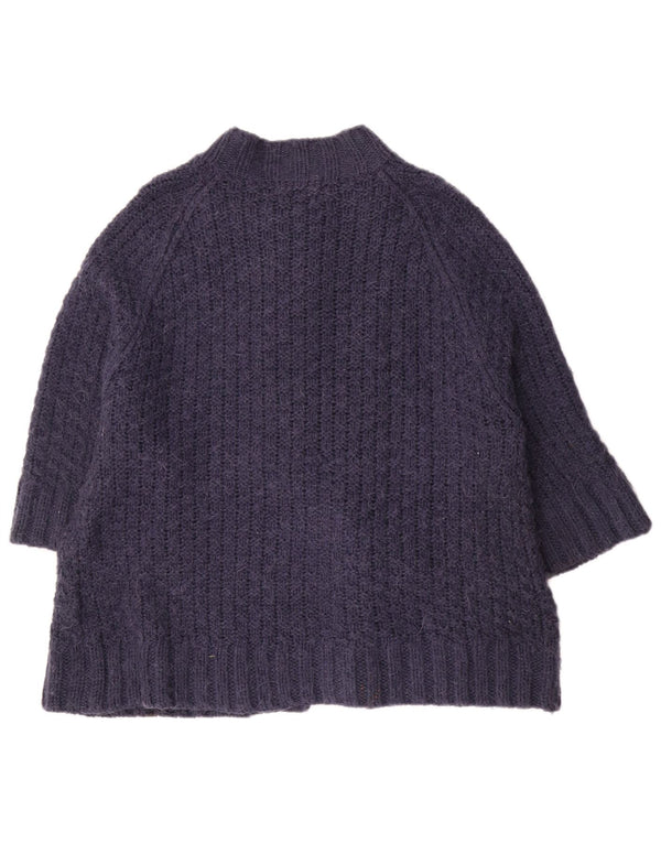 Marks & Spencer Womens 3/4 Sleeve Cardigan Sweater UK 22 3XL Navy Blue