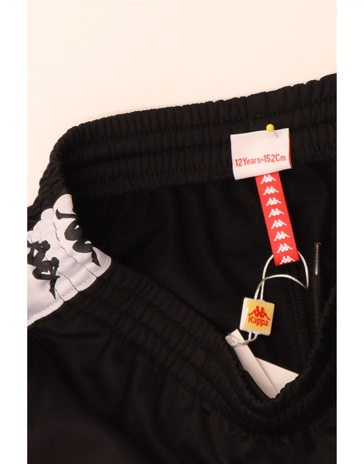 Kappa Boys Graphic Sport Shorts 11-12 Years Black Colourblock Polyester