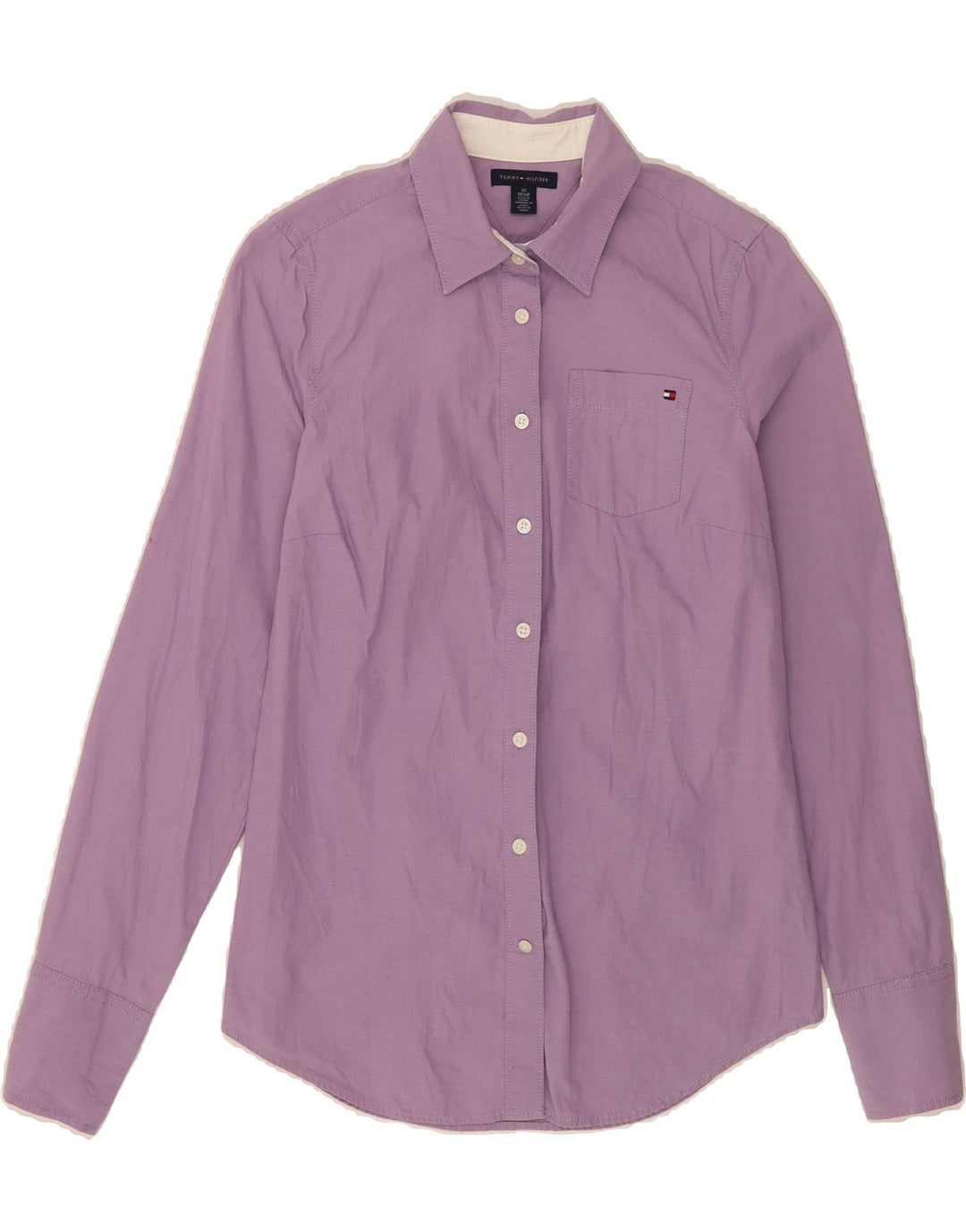 TOMMY HILFIGER Womens Shirt UK 6 XS Purple Cotton Vintage Tommy Hilfiger and Second-Hand Tommy Hilfiger from Messina Hembry 