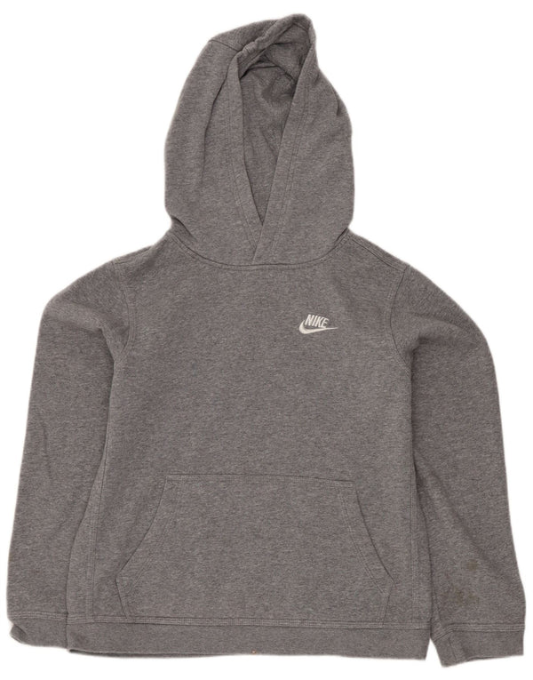 Nike Boys Hoodie Jumper 12-13 Years Large Grey Cotton