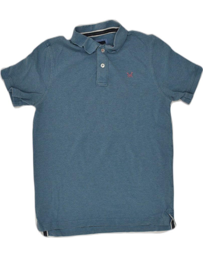 CREW CLOTHING Mens Polo Shirt Medium Blue Cotton | Vintage Crew Clothing | Thrift | Second-Hand Crew Clothing | Used Clothing | Messina Hembry 