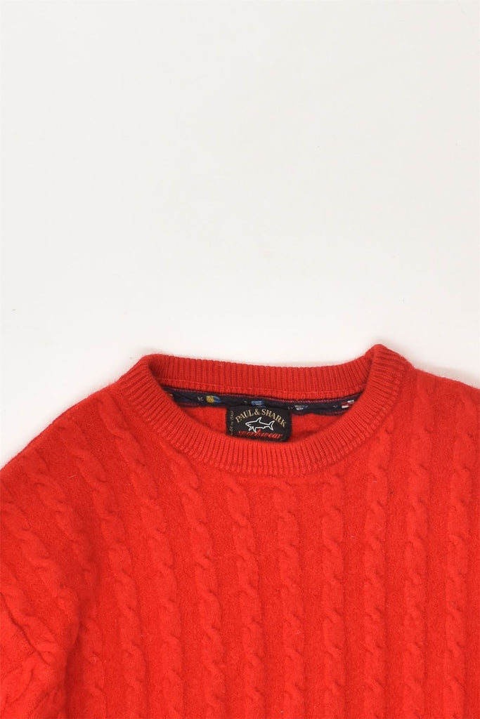 PAUL & SHARK Womens Boat Neck Jumper Sweater UK 16 Large Red | Vintage Paul & Shark | Thrift | Second-Hand Paul & Shark | Used Clothing | Messina Hembry 