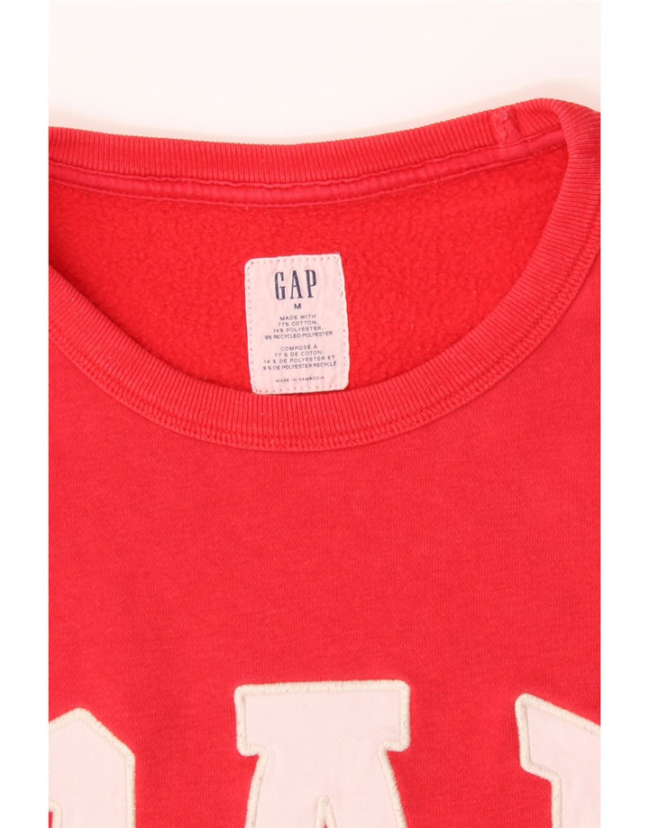 GAP Mens Graphic Sweatshirt Jumper Medium Red Cotton Vintage Gap and Second-Hand Gap from Messina Hembry 