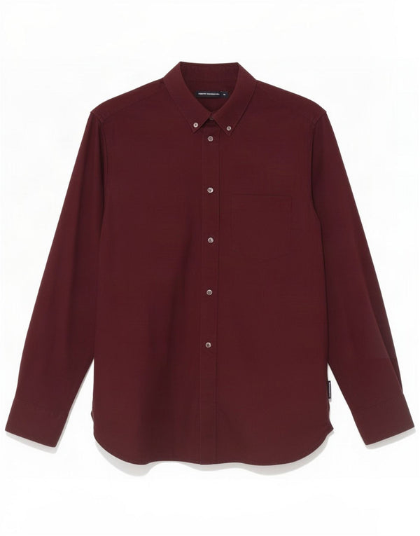 French Connection Mens Shirt Medium Burgundy Cotton