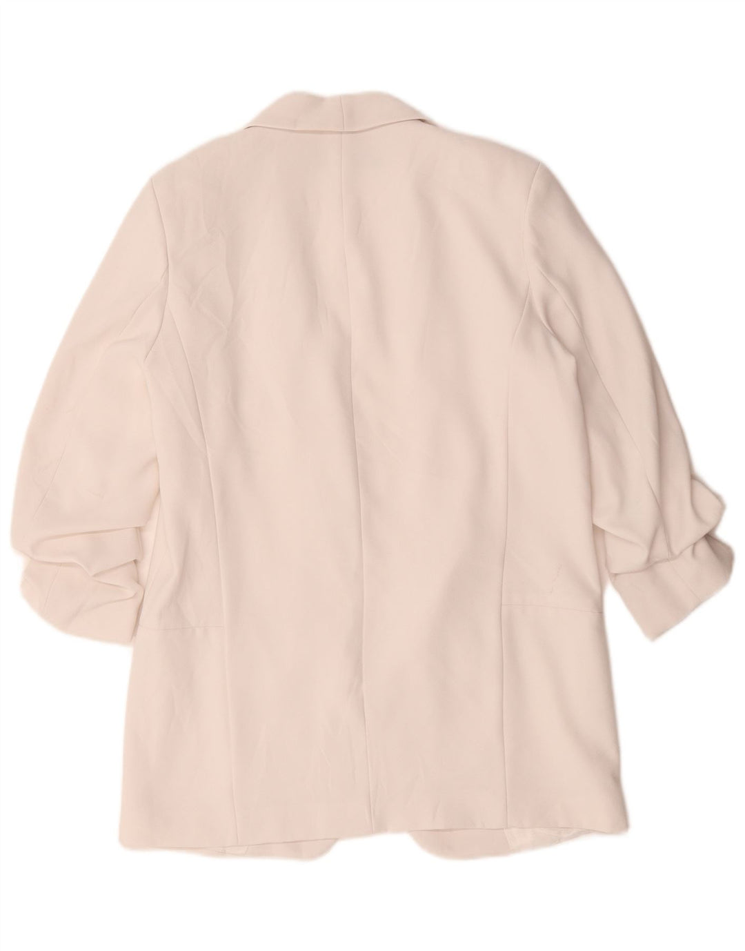 Zara Womens 3/4 Sleeve Open Blazer Jacket UK 14 Medium White Polyester
