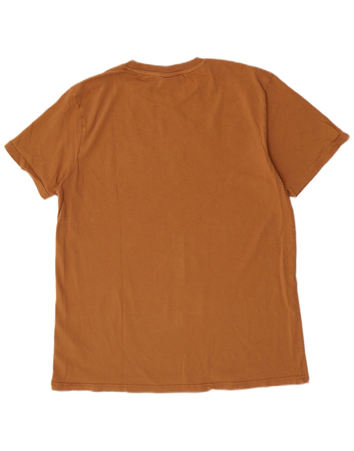 Fila Mens Graphic T-Shirt Top XL Beige Cotton