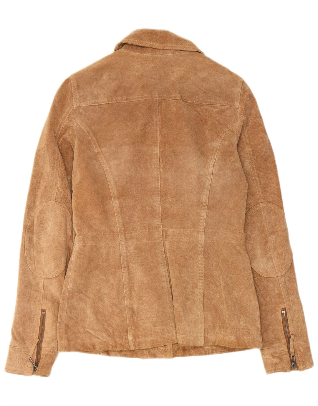 CAMAIEU Womens Suede Jacket UK 8 Small Beige Leather