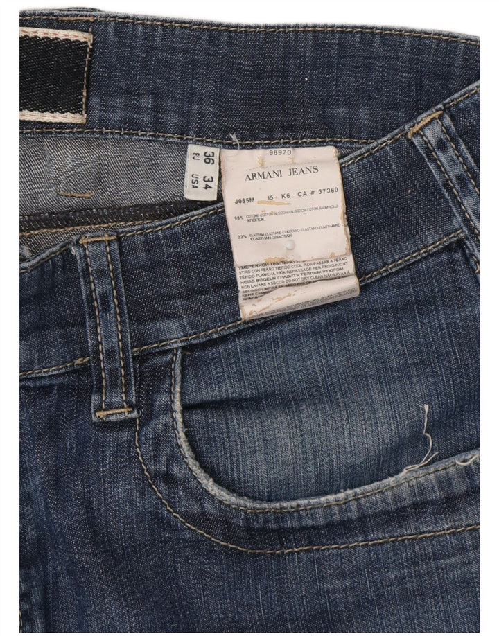 Armani Mens Straight Jeans W34 L30 Navy Blue Cotton