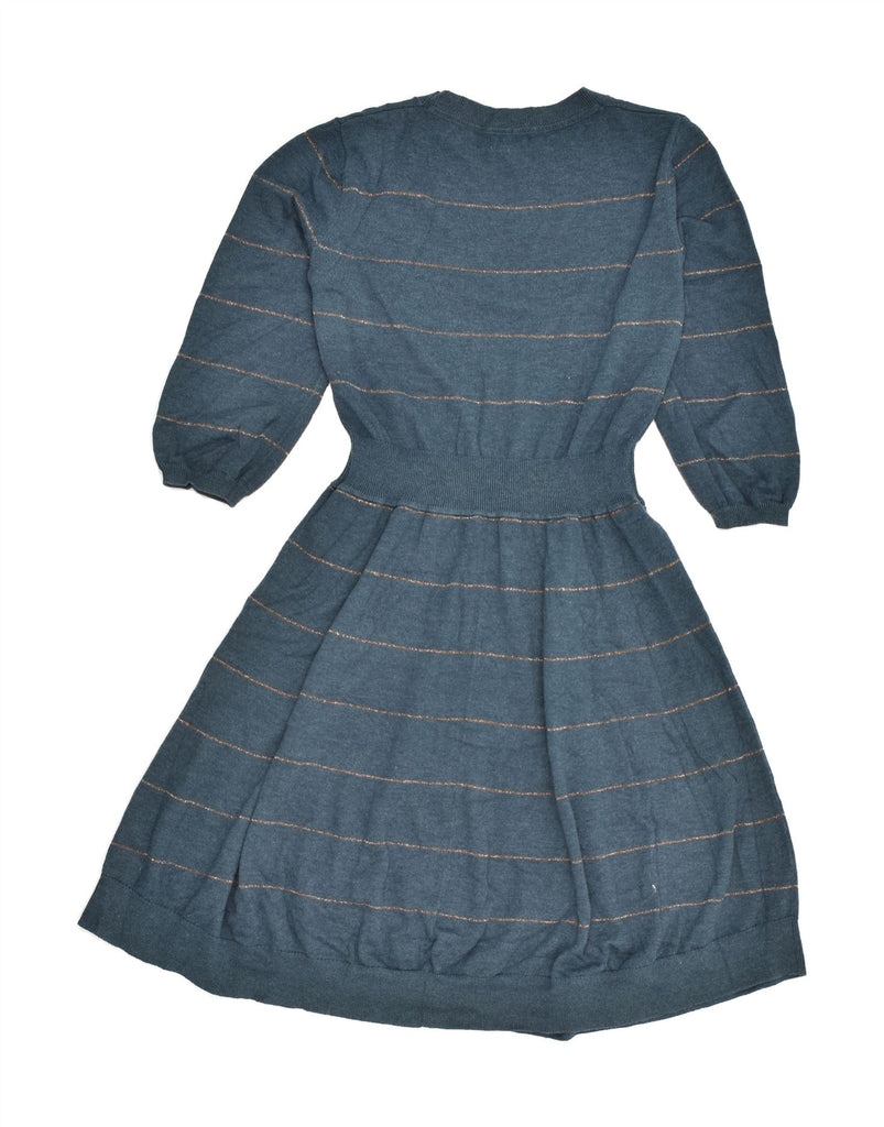 FAT FACE Womens Jumper Dress UK 12 Medium Blue Striped Cotton | Vintage Fat Face | Thrift | Second-Hand Fat Face | Used Clothing | Messina Hembry 