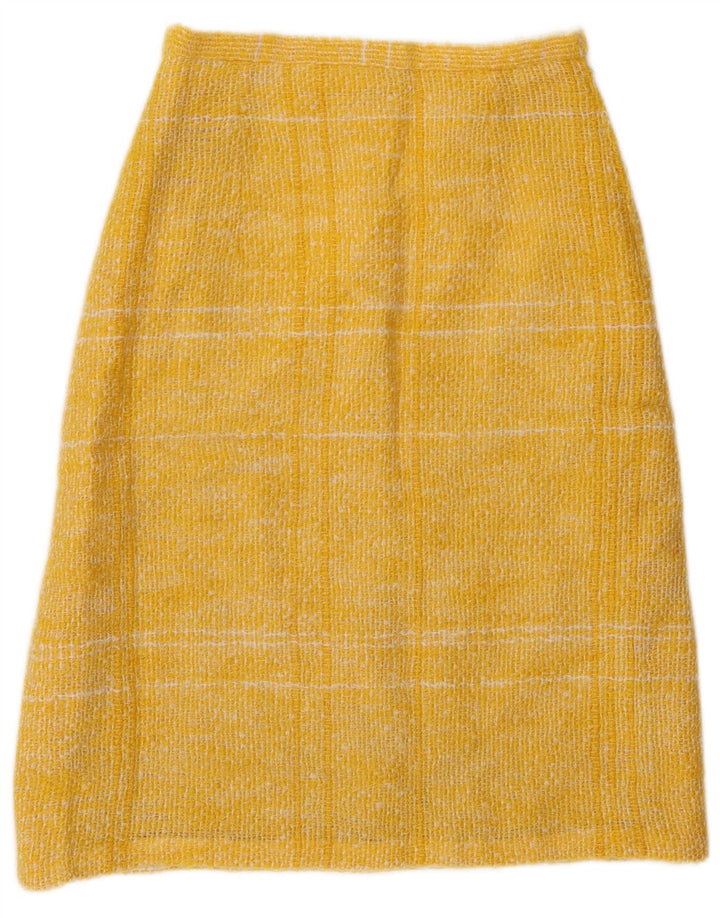 Vintage Womens A-Line Skirt W26 Small Yellow Plaid