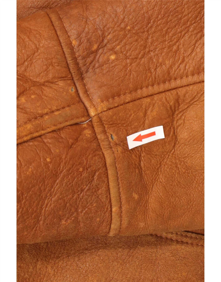 Vintage Mens Shearling Jacket UK 42 XL Brown Shearling