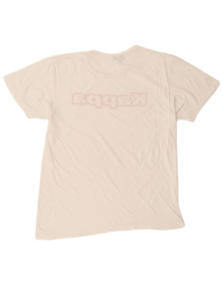 Kappa Mens Graphic T-Shirt Top XL White Cotton