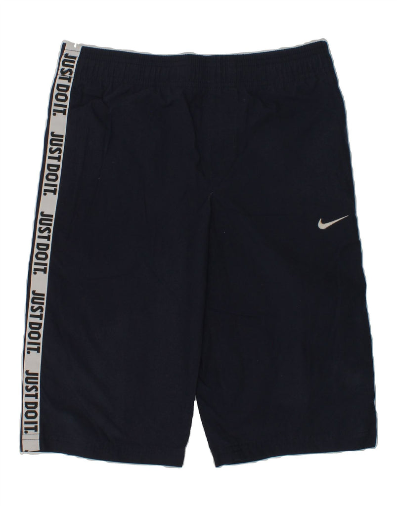 NIKE Boys Sport Shorts 6-7 Years Large  Navy Blue Polyester | Vintage Nike | Thrift | Second-Hand Nike | Used Clothing | Messina Hembry 