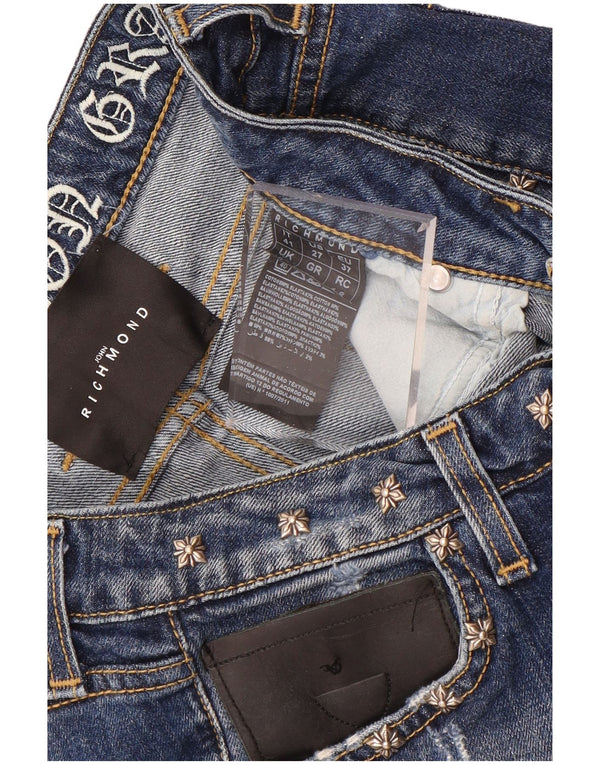 Richmond Womens Denim Hot Pants UK 9 Small W26 Navy Blue Cotton