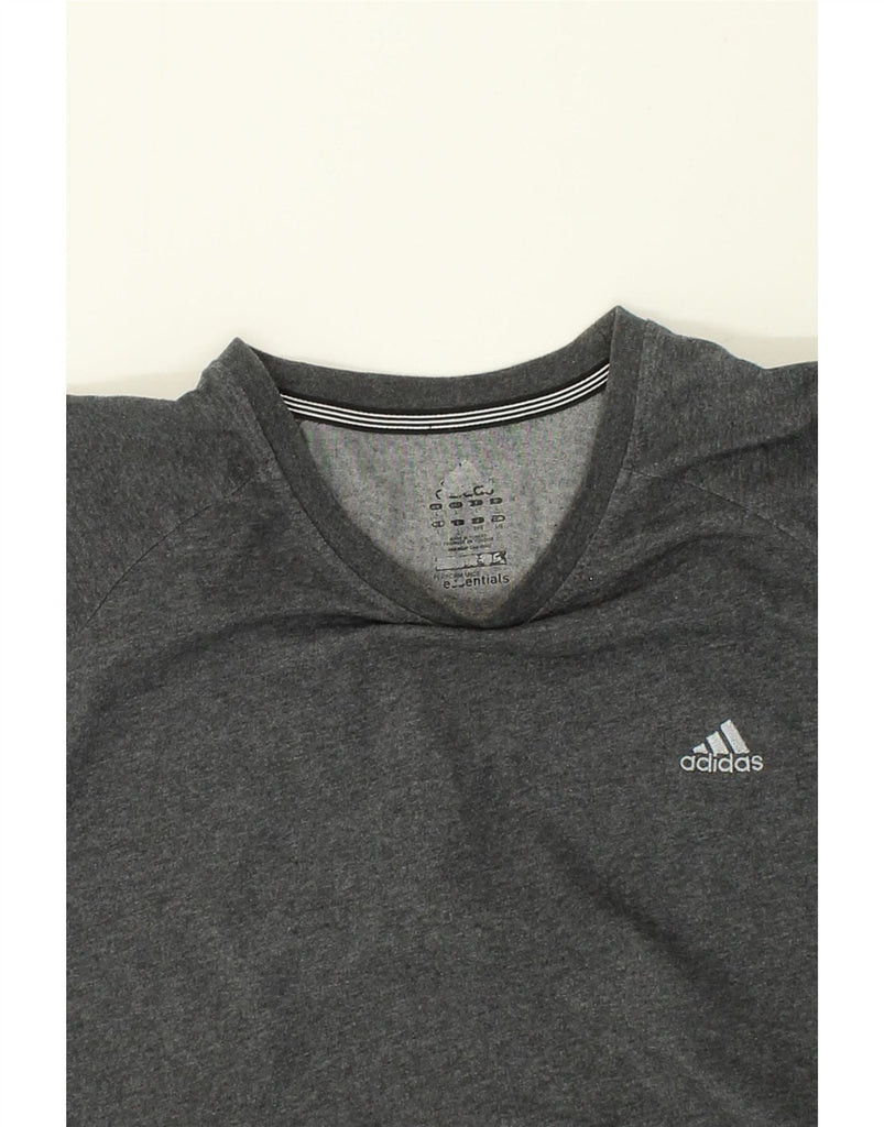 ADIDAS Mens Climalite T-Shirt Top Large Grey Cotton Vintage Adidas and Second-Hand Adidas from Messina Hembry 