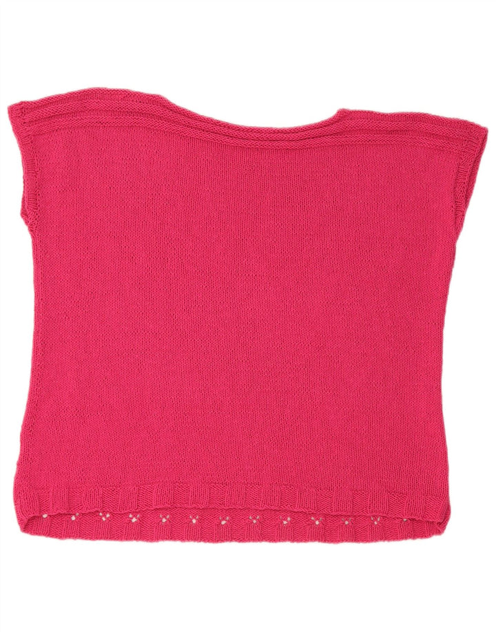 Vintage Womens Vest Tank Top UK 14 Large Pink