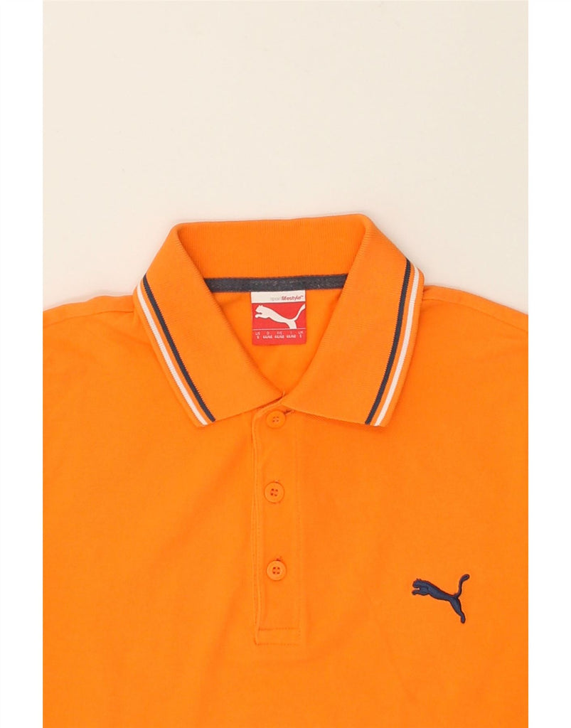 PUMA Mens Polo Shirt Small Orange Cotton | Vintage Puma | Thrift | Second-Hand Puma | Used Clothing | Messina Hembry 