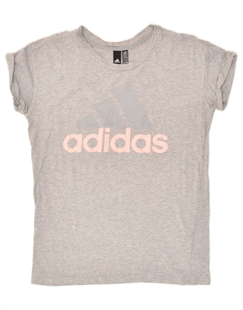 ADIDAS Womens Oversized Graphic T-Shirt Top UK 8/10 Small Grey Cotton | Vintage Adidas | Thrift | Second-Hand Adidas | Used Clothing | Messina Hembry 