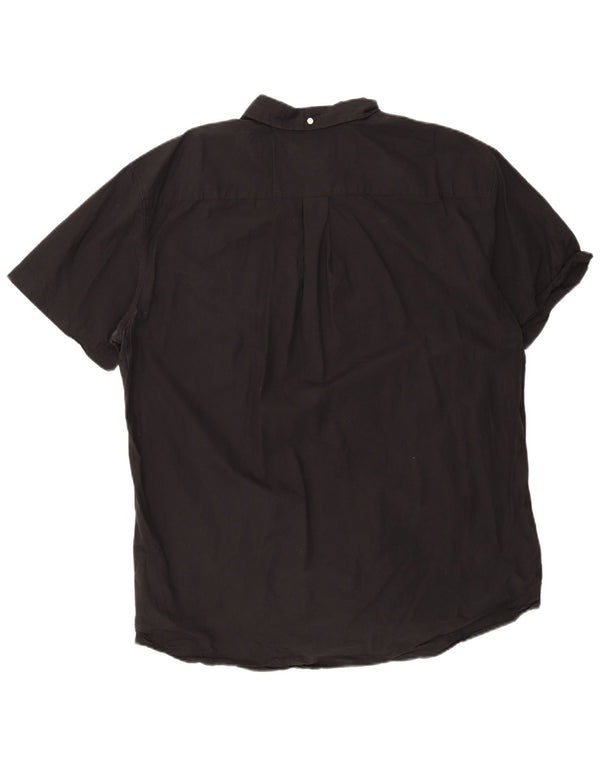 Tommy Hilfiger Mens Short Sleeve Classic Fit Shirt 2XL Black Cotton