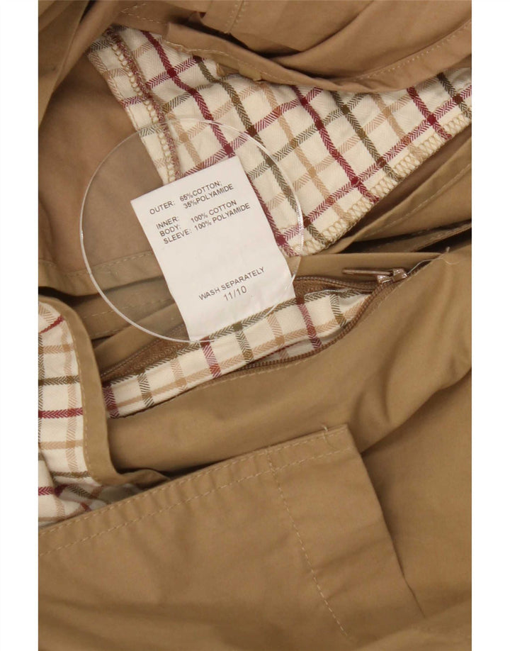 Barbour Mens Trench Coat UK 40 Large Beige Cotton
