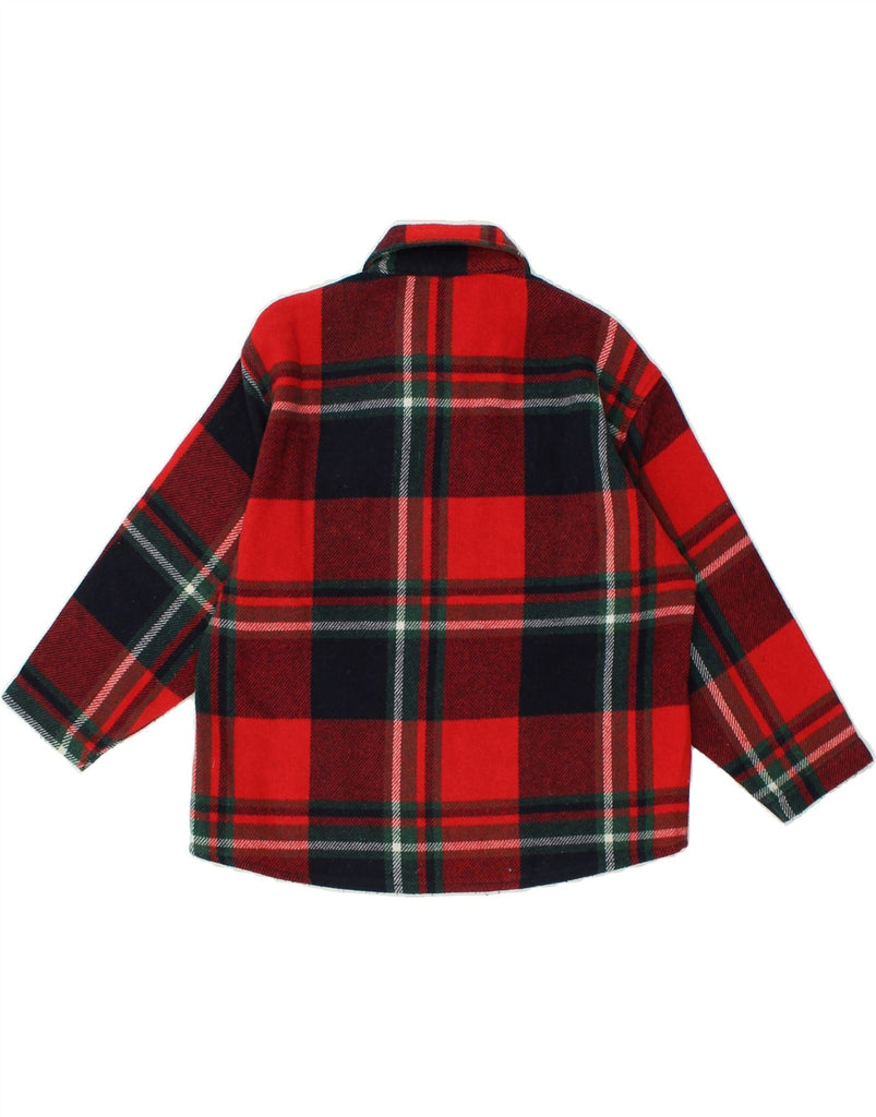 BENETTON Boys Overshirt Flannel Shirt 12-13 Years Red Check Wool | Vintage Benetton | Thrift | Second-Hand Benetton | Used Clothing | Messina Hembry 