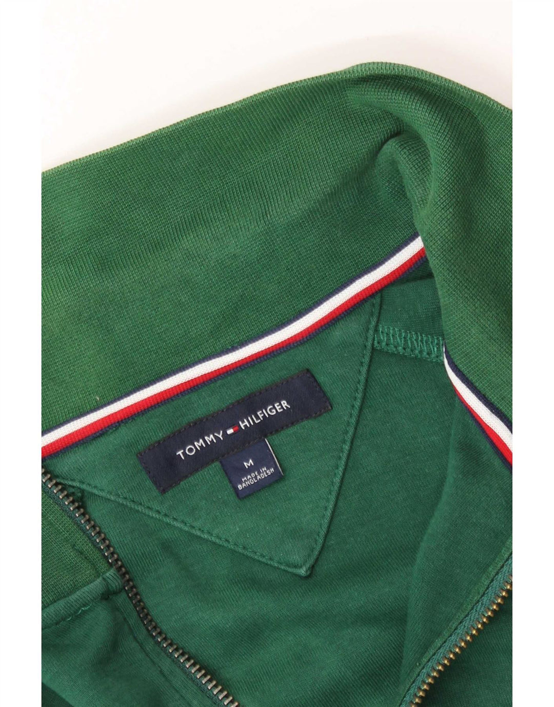 Tommy Hilfiger Mens Tracksuit Top Jacket Medium Green Colourblock