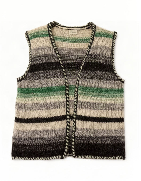 Benetton Womens Sleeveless Cardigan Sweater UK 12 Medium Multicoloured