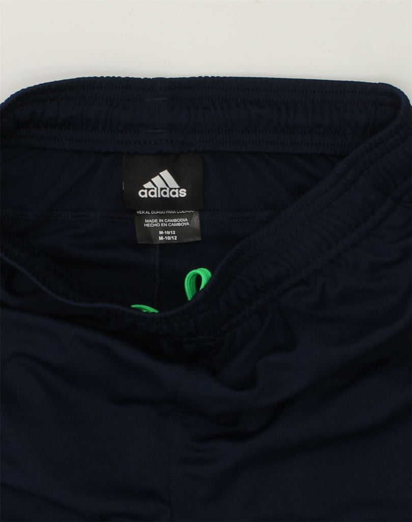 ADIDAS Boys Tracksuit Trousers 10-11 Years Navy Blue Polyester | Vintage Adidas | Thrift | Second-Hand Adidas | Used Clothing | Messina Hembry 