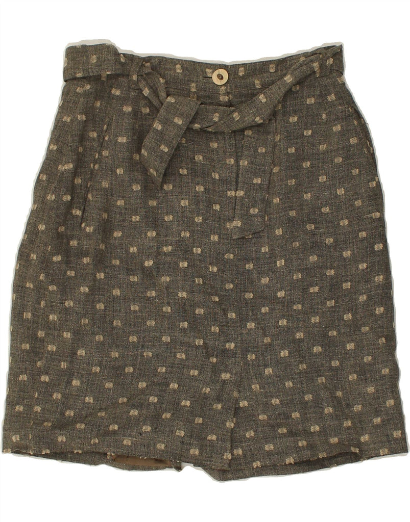 VINTAGE Womens Mini Skirt EU 38 Small W27 Brown Spotted Wool | Vintage Vintage | Thrift | Second-Hand Vintage | Used Clothing | Messina Hembry 