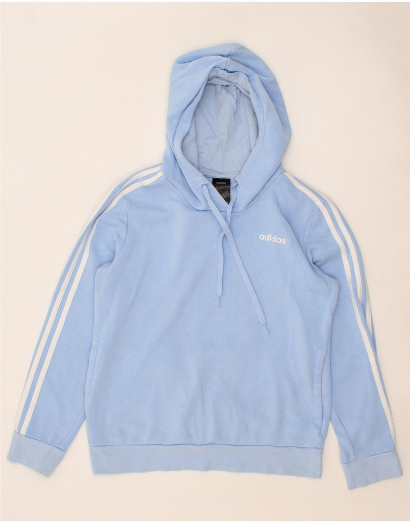 ADIDAS Womens Hoodie Jumper UK 12/14 Medium Blue Cotton Vintage Adidas and Second-Hand Adidas from Messina Hembry 
