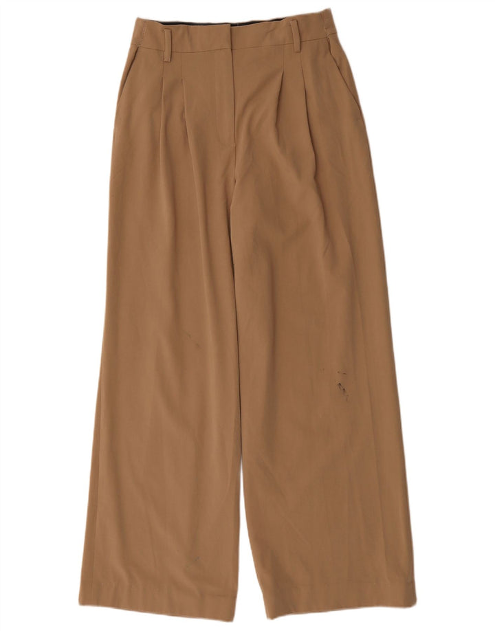 Zara Womens Wide Leg Chino Trousers Medium W28 L30 Brown Polyester