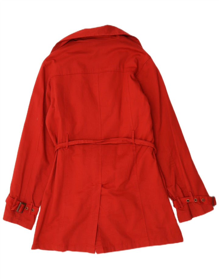 Naj Oleari Womens Oversized Trench Coat US 2 XS Red Cotton