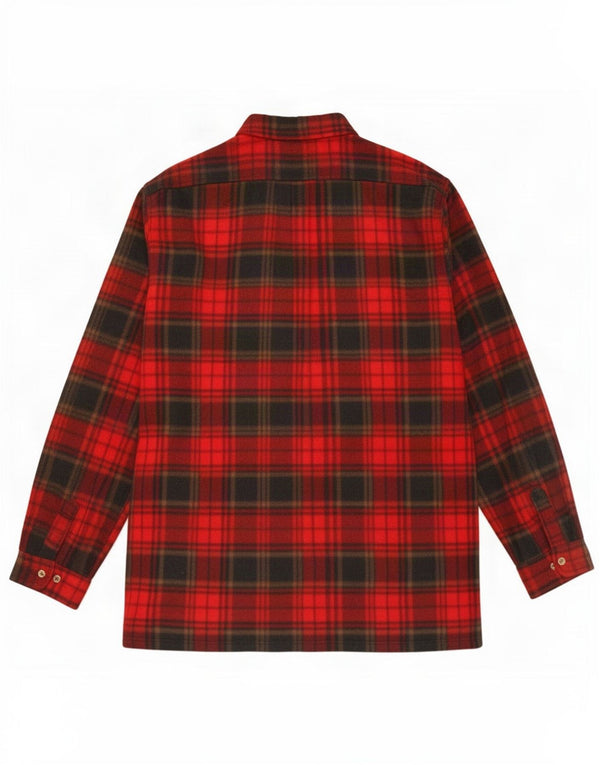 Vintage Mens Full Zip Fleece Shirt 2XL Red Check Polyester