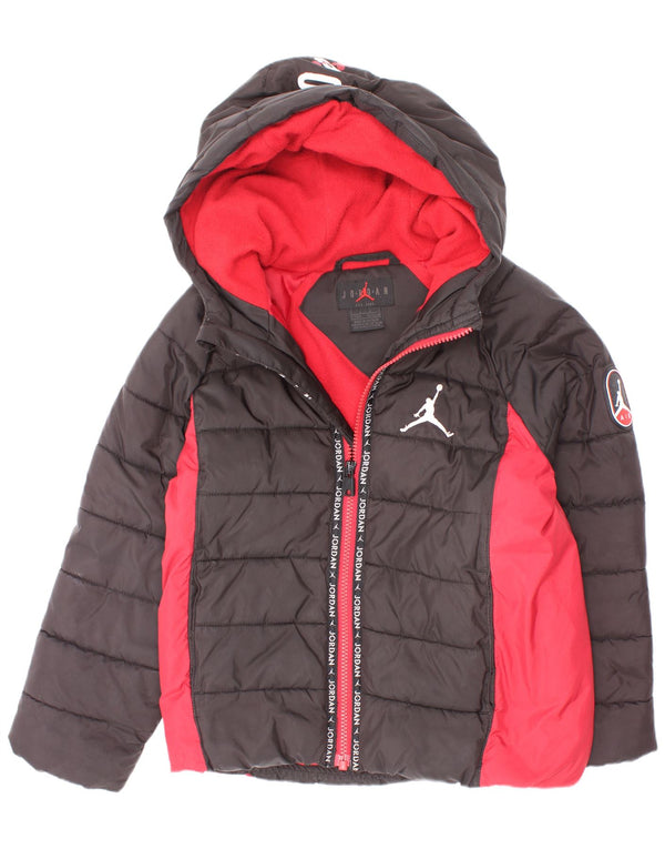 Jordan Boys Graphic Hooded Padded Jacket 6-7 Years Large Black Colourblock