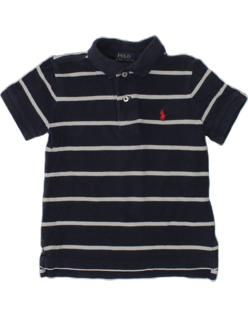 POLO RALPH LAUREN Baby Boys Polo Shirt 18-24 Months Navy Blue Striped | Vintage Polo Ralph Lauren | Thrift | Second-Hand Polo Ralph Lauren | Used Clothing | Messina Hembry 