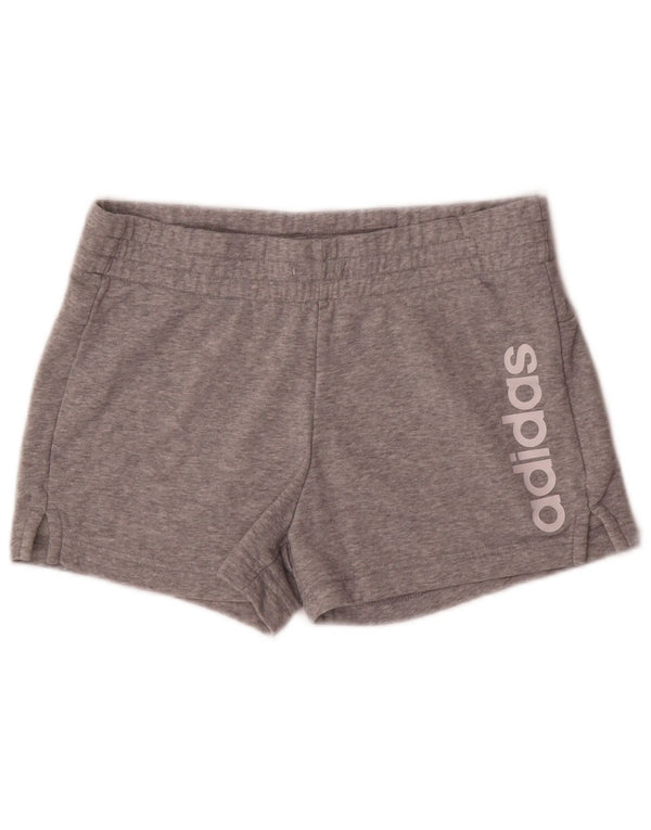 Adidas Womens Graphic Sport Shorts UK 8/10 Small  Grey Cotton