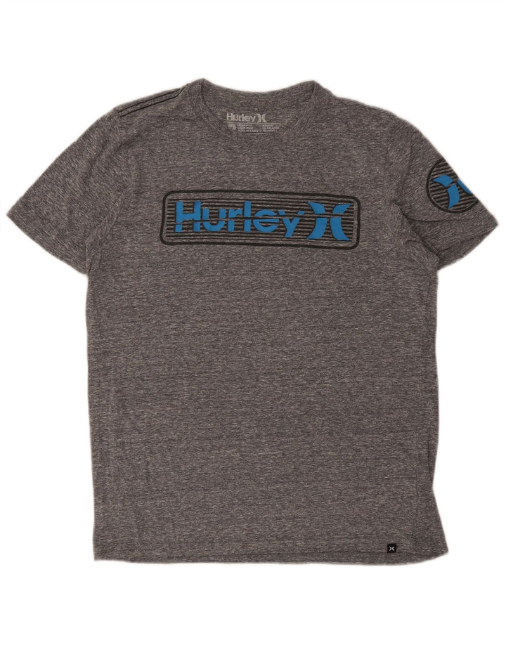 Hurley Mens Premium Fit Graphic T-Shirt Top Medium Grey Flecked Polyester