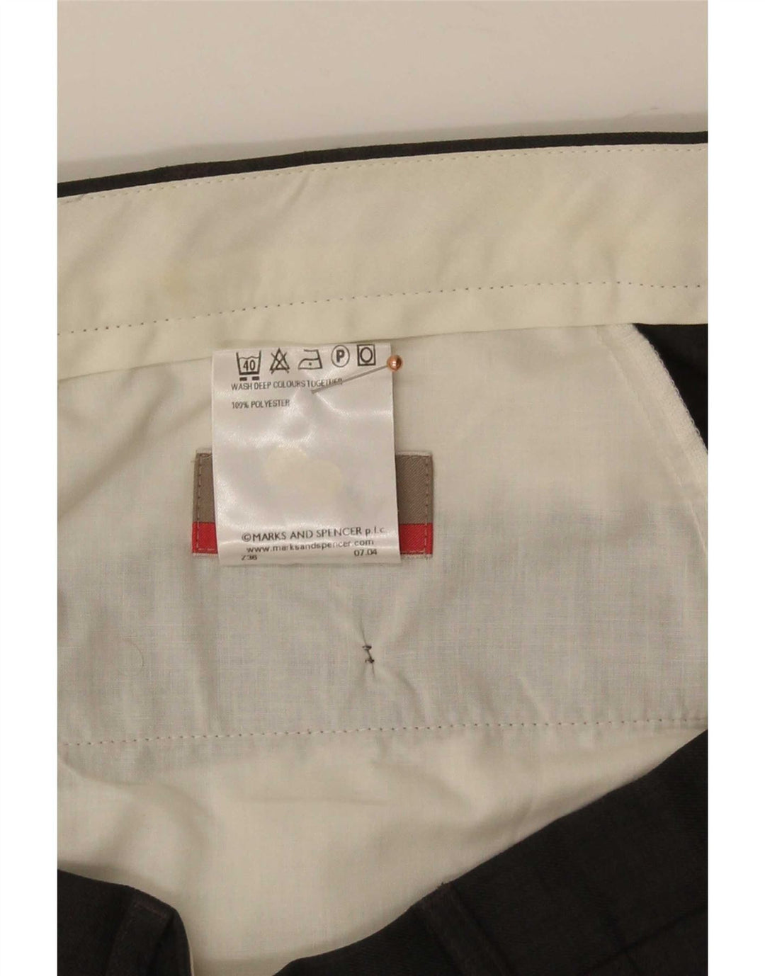 Marks & Spencer Mens Straight Suit Trousers W40 L29 Grey Polyester