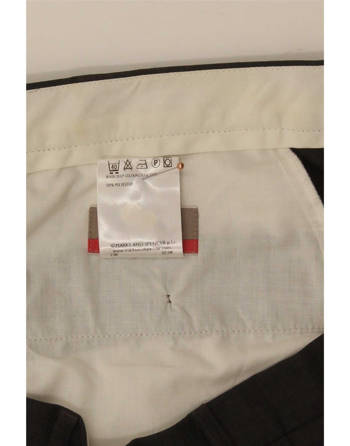 Marks & Spencer Mens Straight Suit Trousers W40 L29 Grey Polyester