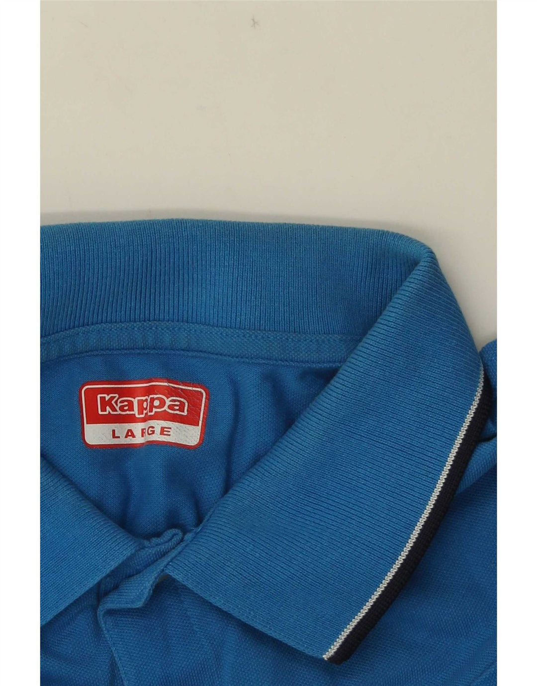 Kappa Mens Polo Shirt Large Blue Striped