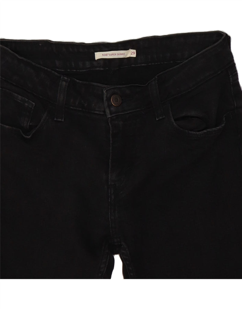 LEVI'S Womens 535 Super Skinny Jeans W29 L30  Black Cotton Vintage Levi's and Second-Hand Levi's from Messina Hembry 